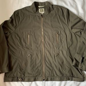 COPY - Tilley Canada khaki green stretch  travel jacket w zippered pockets 1 hi…